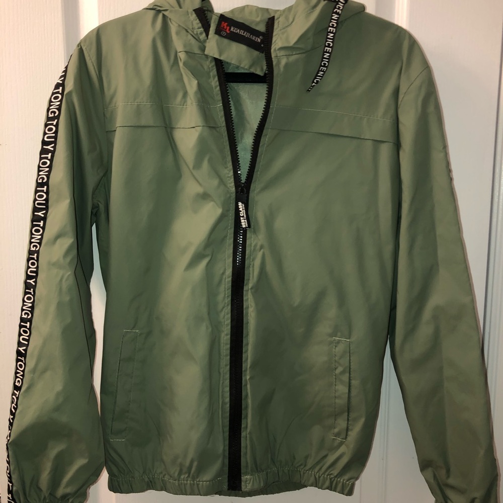 Green windbreaker